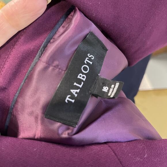 Talbots Blazer Jacket size 16 Mulberry Purple Stretch Career Professional Suit - Picture 9 of 9